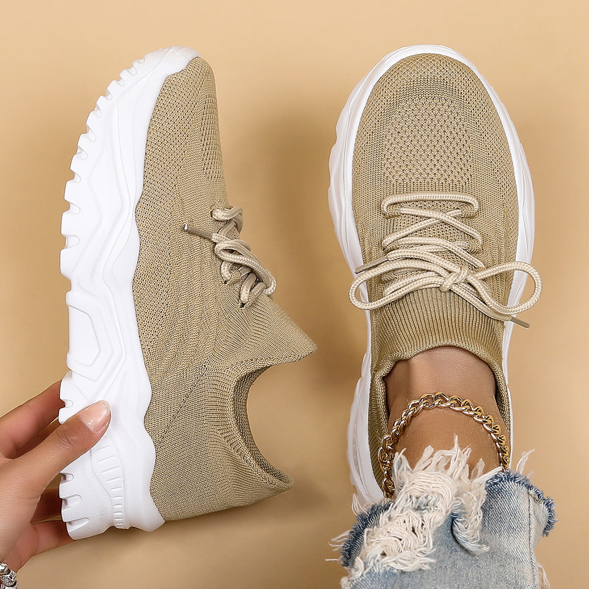 Céliane - Atmungsaktive Orthopädische Sneaker mit Weißer Sohle für Optimalen Komfort bei Langen Spaziergängen und Stadttrips
