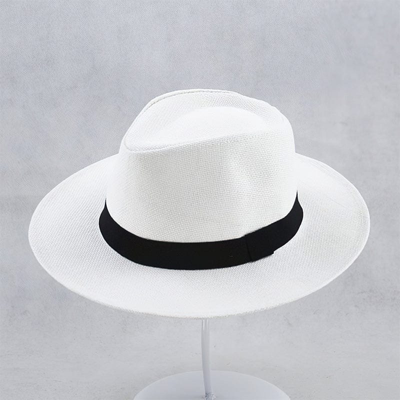 Klassischer Fedora Strohhut für Herren – Eleganter Sommerhut mit UV-Schutz & Reiseetui