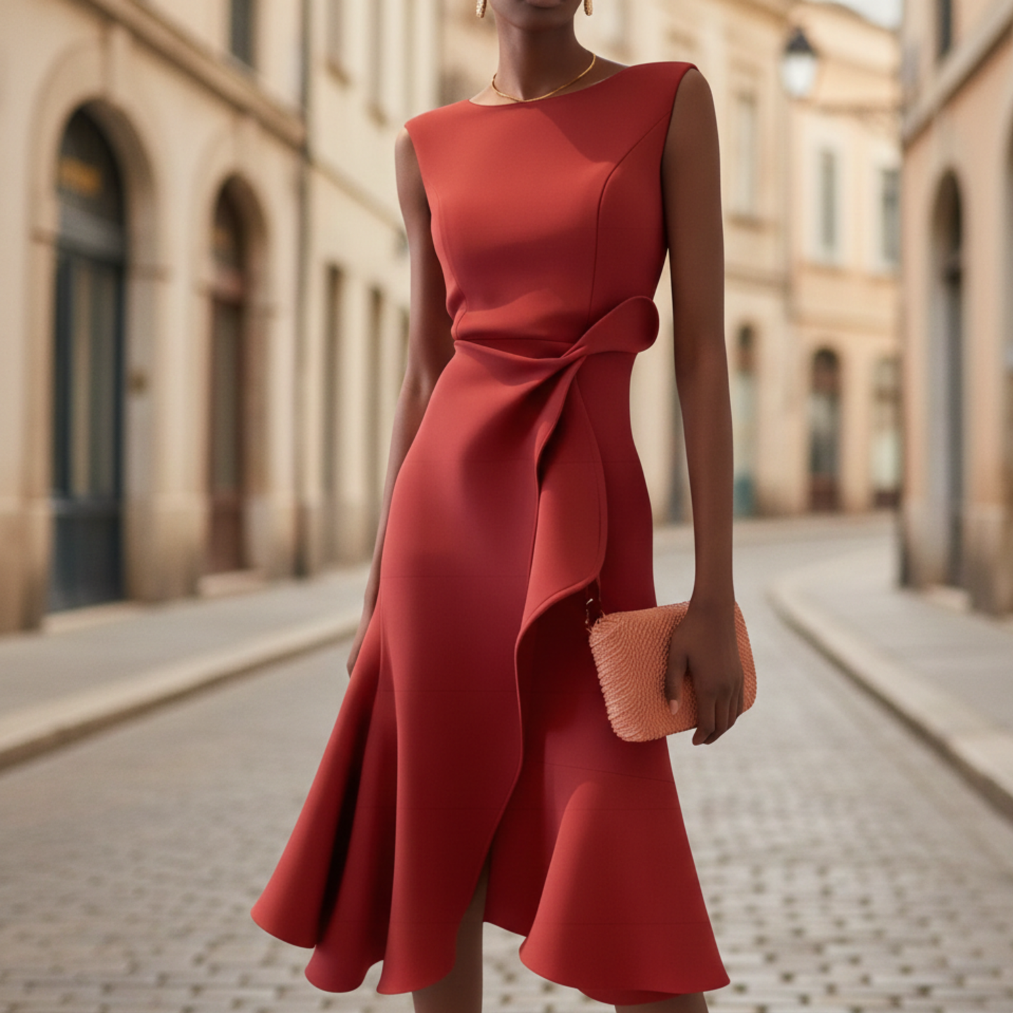 Aelina - Asymmetrisches Midikleid für Frauen