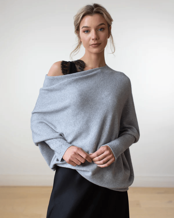 Rosalie - Luxuriöser Oversized-Pullover aus Kaschmir mit Freiliegenden Schultern für den Frühling