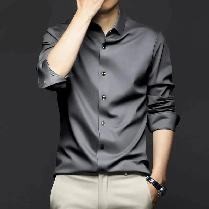 Elegantes Business Hemd mit Slim Fit – Knitterarmes Langarmhemd für Herren