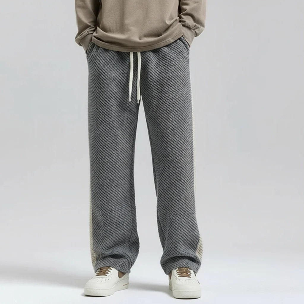 Lässige Herren Jogginghose mit Seitenstreifen – Bequeme Freizeit Hose mit Kordelzug