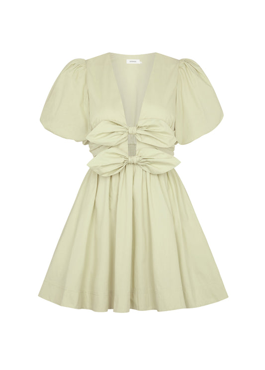 Héliane - Mini-Sommerkleid mit Schnürung und Schleifen-Ausschnitt