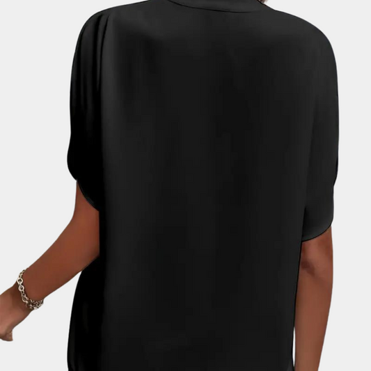 Jade - Elegante und feminine Bluse für Frühling-Sommer mit subtilen V-Ausschnitt für Damen