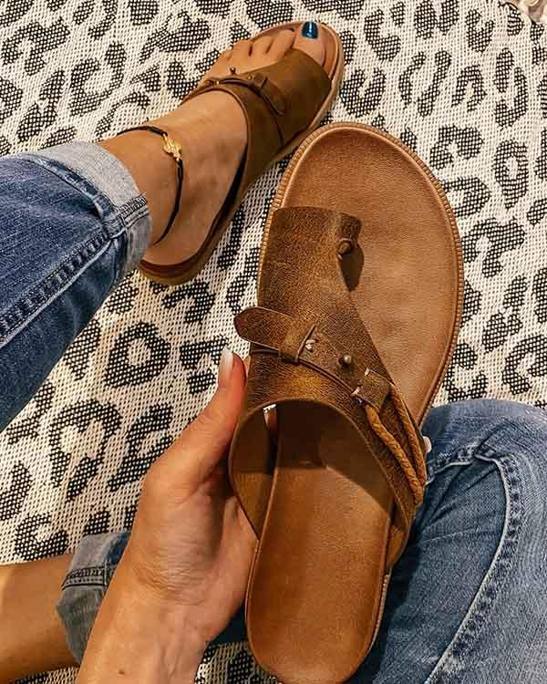 Bequeme Zehentrenner Sandalen mit verstellbarer Schnalle für Damen – Ergonomische Freizeitsandalen für Alltag & Urlaub
