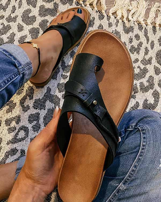 Bequeme Zehentrenner Sandalen mit verstellbarer Schnalle für Damen – Ergonomische Freizeitsandalen für Alltag & Urlaub