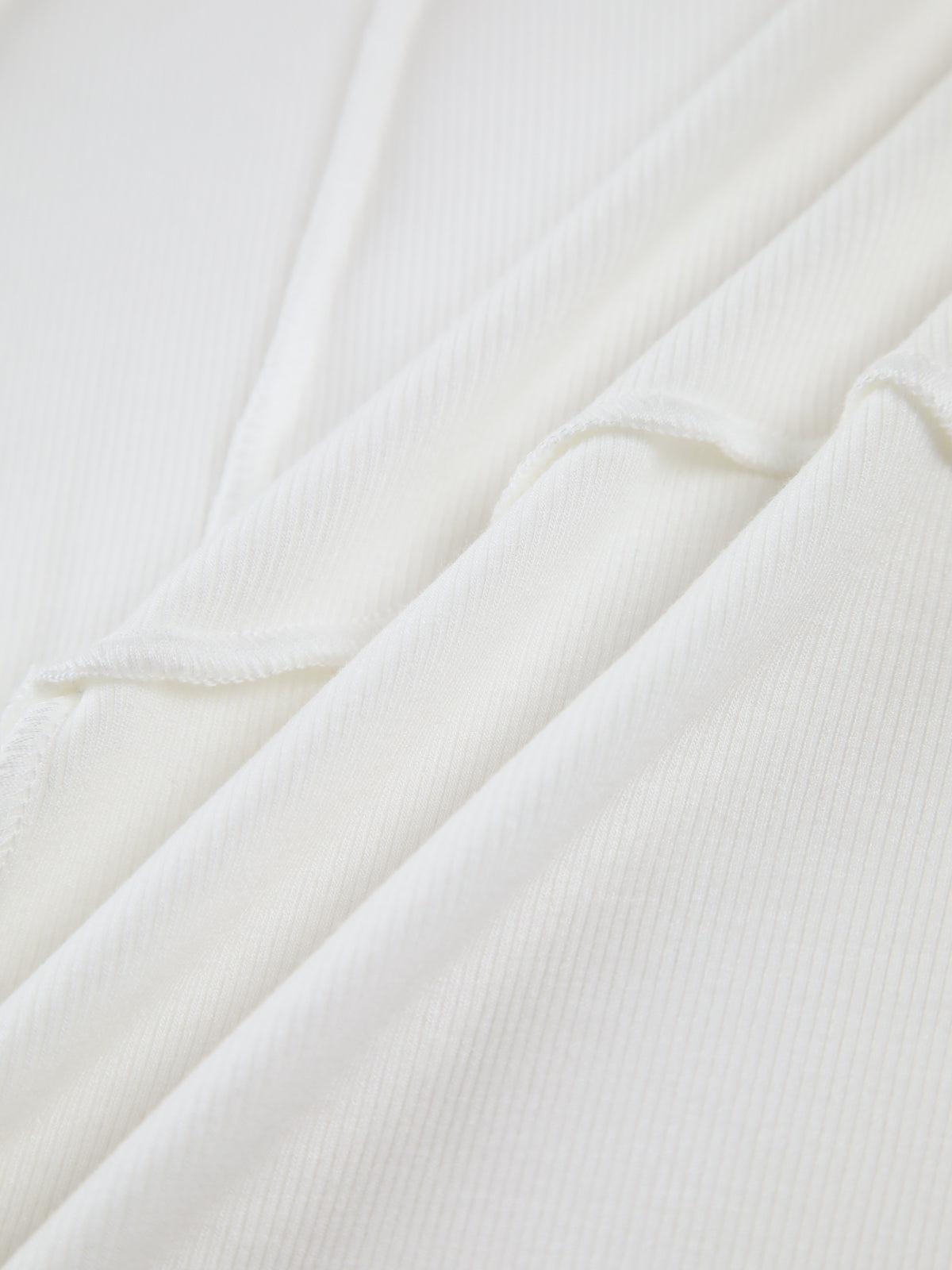 Langarm Top mit geripptem Design und figurbetontem Schnitt für Damen Modernes Basic Shirt