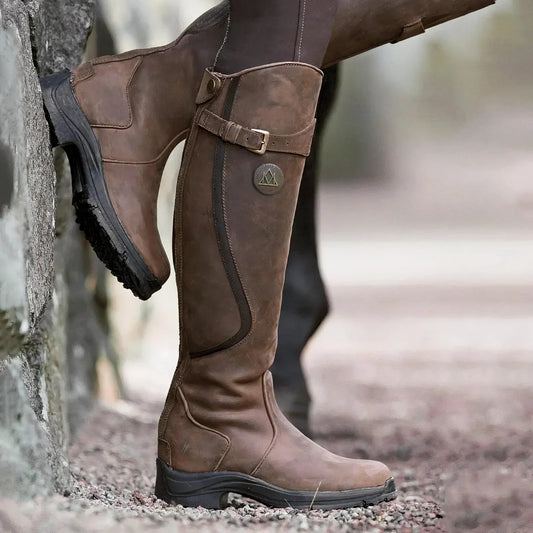 Ilsa - Modische, wasserdichte Stiefel mit Schnallen unter dem Knie
