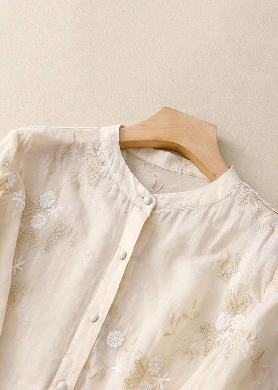 Elegante Damen Bluse mit Stickerei & Volantärmeln – Luftig & Feminin für Alltag & Anlass