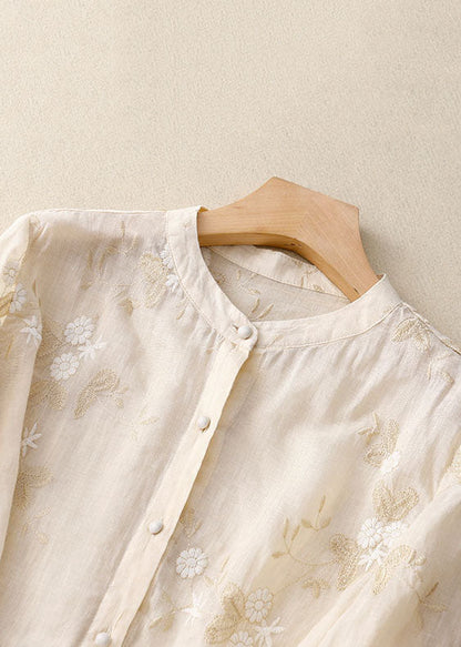 Elegante Damen Bluse mit Stickerei & Volantärmeln – Luftig & Feminin für Alltag & Anlass