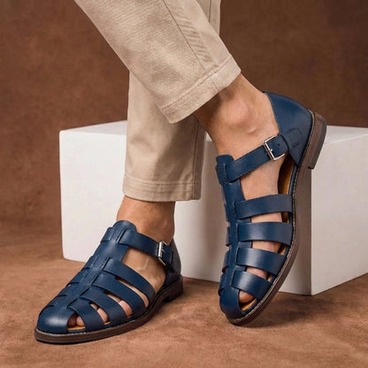 Bequeme Leder Sandalen für Herren – Atmungsaktive Sommer Schuhe mit Riemen & Schnalle