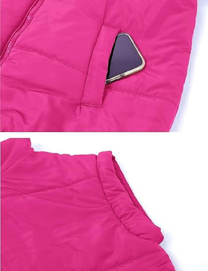 Oversized Steppweste mit Reißverschluss & Taschen – Warme, lässige Winterweste für Damen