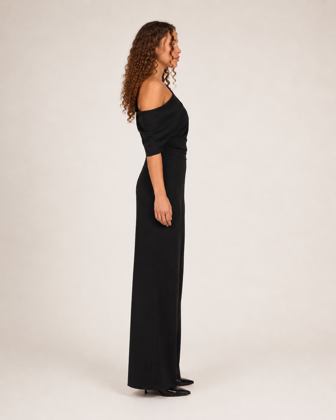 Eleganter Ein-Schulter Jumpsuit für Damen – Weit geschnittener Overall für Abend & besondere Anlässe