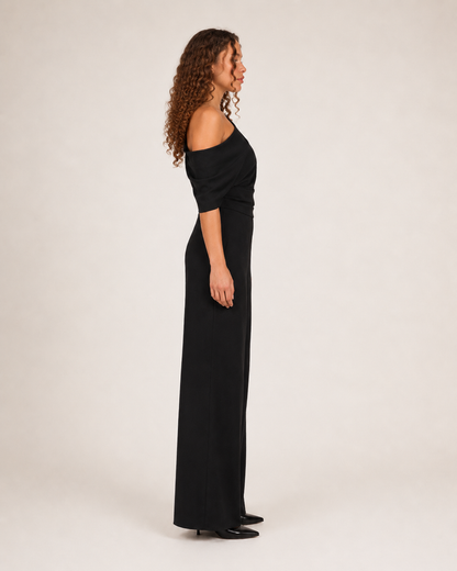 Eleganter Ein-Schulter Jumpsuit für Damen – Weit geschnittener Overall für Abend & besondere Anlässe