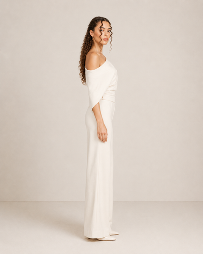 Eleganter Ein-Schulter Jumpsuit für Damen – Weit geschnittener Overall für Abend & besondere Anlässe