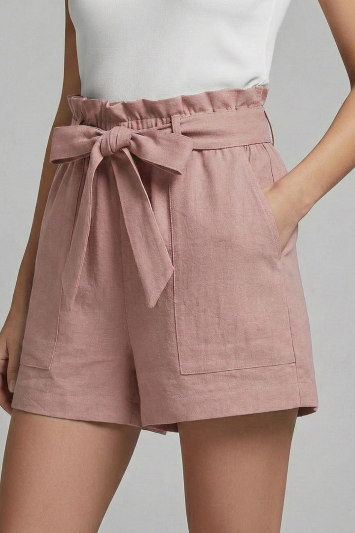 Hohe Taille Shorts mit Bindegürtel für Damen – Elegante Sommer Shorts mit Taschen & Komfortabler Passform