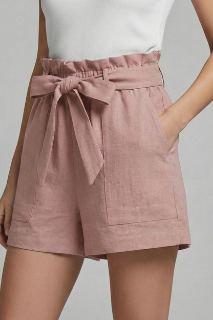 Hohe Taille Shorts mit Bindegürtel für Damen – Elegante Sommer Shorts mit Taschen & Komfortabler Passform