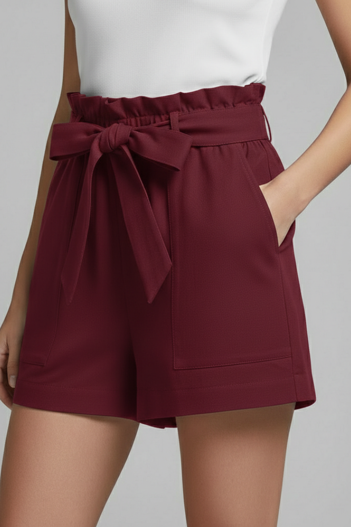 Hohe Taille Shorts mit Bindegürtel für Damen – Elegante Sommer Shorts mit Taschen & Komfortabler Passform