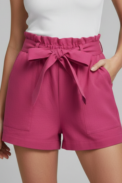 Hohe Taille Shorts mit Bindegürtel für Damen – Elegante Sommer Shorts mit Taschen & Komfortabler Passform