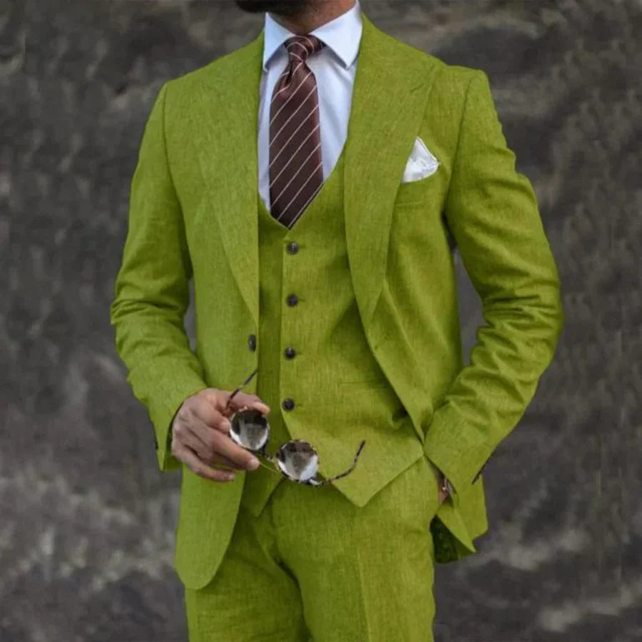 Eleganter 3-Teile Slim Fit Anzug – Moderner Business & Hochzeitsanzug für Herren