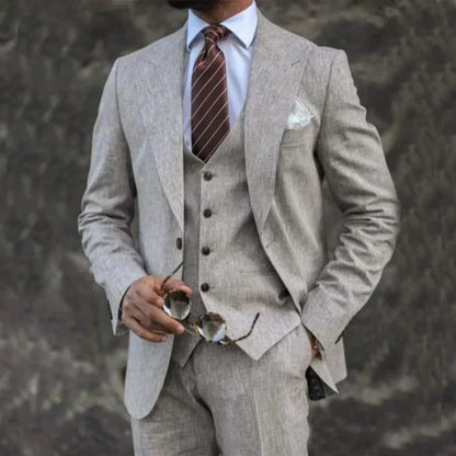 Eleganter 3-Teile Slim Fit Anzug – Moderner Business & Hochzeitsanzug für Herren