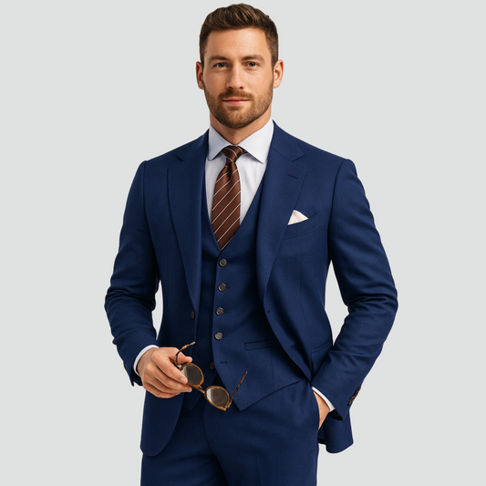 Eleganter 3-Teile Slim Fit Anzug – Moderner Business & Hochzeitsanzug für Herren