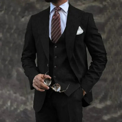 Eleganter 3-Teile Slim Fit Anzug – Moderner Business & Hochzeitsanzug für Herren