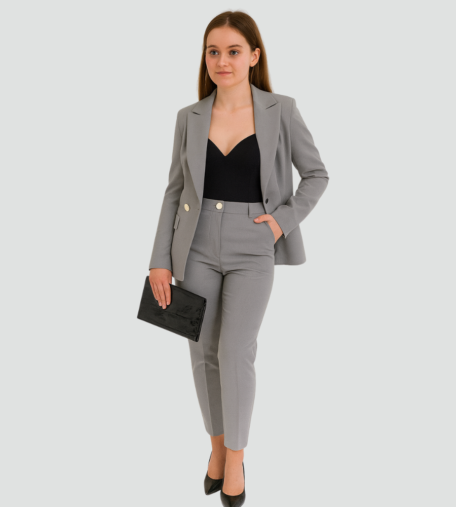 Eleganter Damen Hosenanzug mit Blazer – Slim Fit Business Set