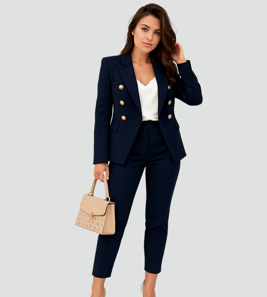 Eleganter Damen Hosenanzug mit Blazer – Slim Fit Business Set