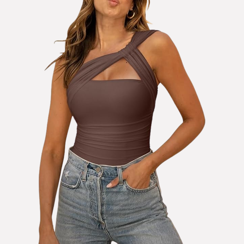 Figurbetonter Damen Body mit One-Shoulder Design – Elegantes Top für einen starken Auftritt