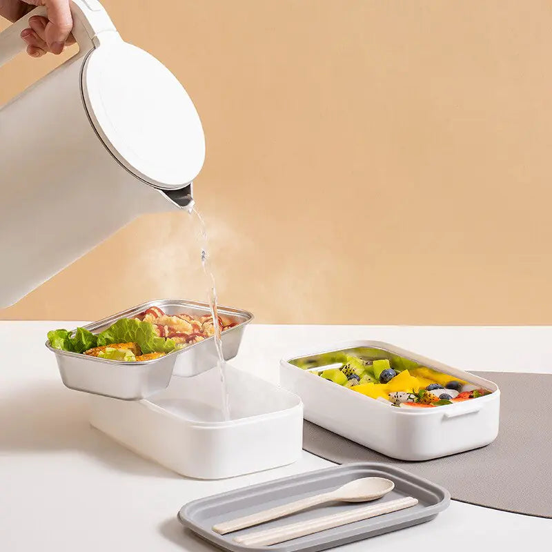 Auslaufsichere Lunchbox mit Edelstahl-Einsatz – Bento Brotdose für Büro, Schule & unterwegs