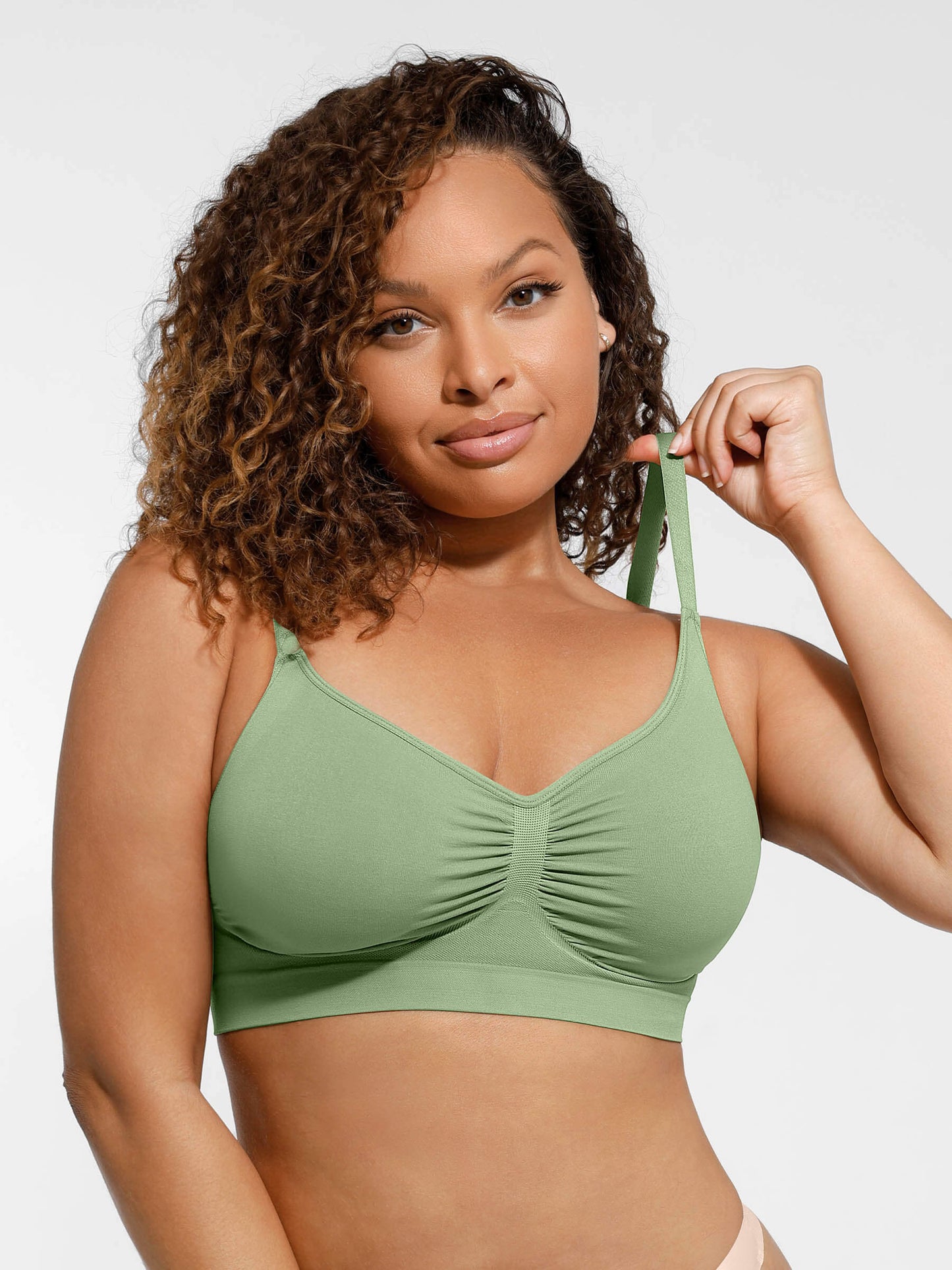 Nahtloser BH mit Raff-Detail – Bequem, Formgebend & Verstellbare Träger für Damen