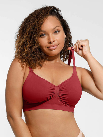 Nahtloser BH mit Raff-Detail – Bequem, Formgebend & Verstellbare Träger für Damen