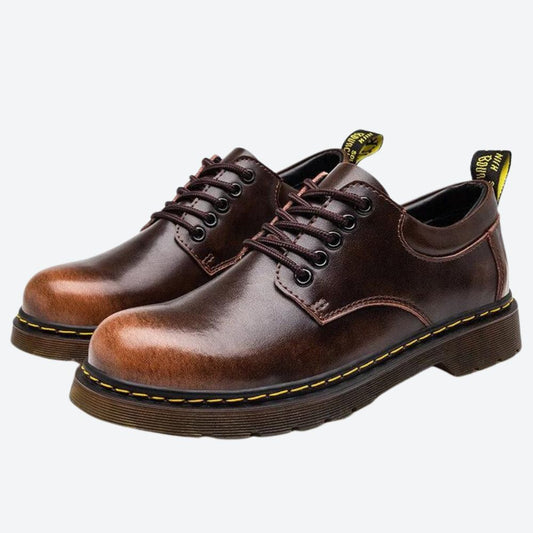 Klassische Herren Leder Halbschuhe mit robuster Sohle – Zeitlose Schnürschuhe für Alltag & Business
