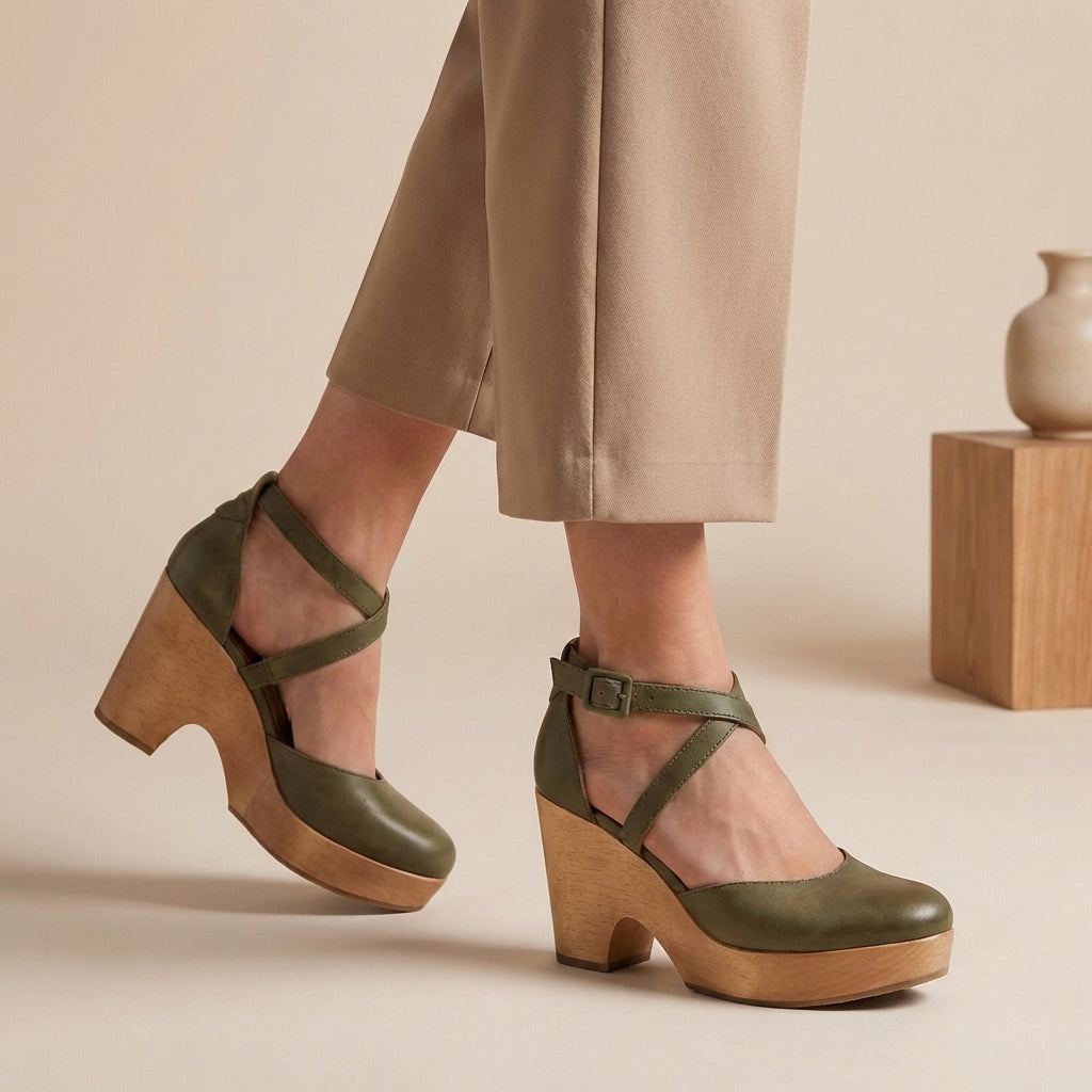 Bequeme Damen Plateau Pumps mit Riemchen – Elegante Blockabsatz Schuhe für Alltag & Büro