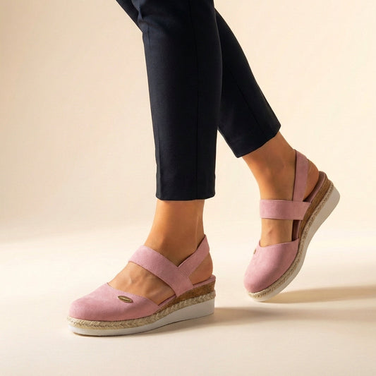 Bequeme Keilabsatz-Sandalen für Damen – Orthopädische Sommerschuhe mit Elastikriemen & Espadrille-Sohle