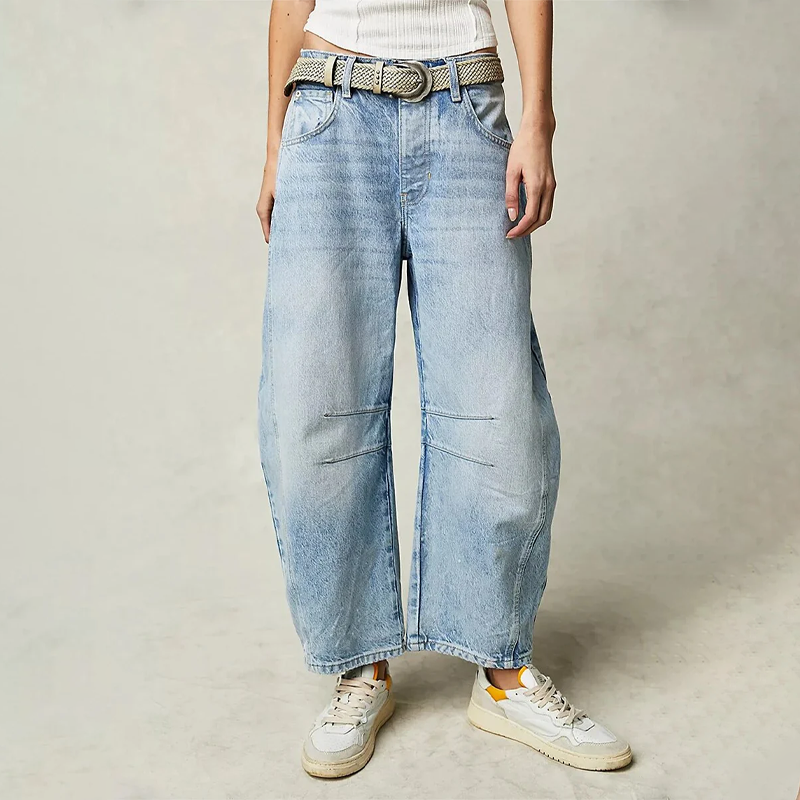 Lässige Damen Jeans mit weitem Bein & High-Waist – Bequeme Loose-Fit Denim Hose