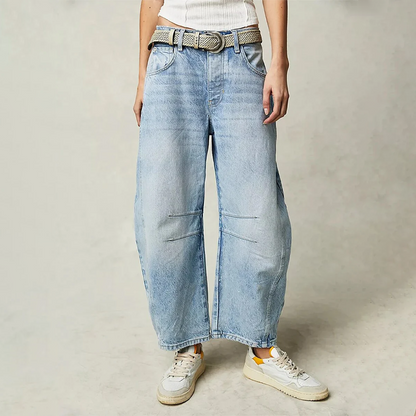 Lässige Damen Jeans mit weitem Bein & High-Waist – Bequeme Loose-Fit Denim Hose