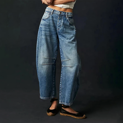 Lässige Damen Jeans mit weitem Bein & High-Waist – Bequeme Loose-Fit Denim Hose