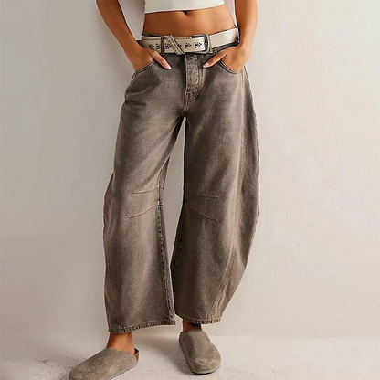 Lässige Damen Jeans mit weitem Bein & High-Waist – Bequeme Loose-Fit Denim Hose