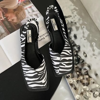 Elegante Slingback Flats für Damen – Bequeme Slip-On Schuhe mit eckiger Spitze & elastischem Fersenband