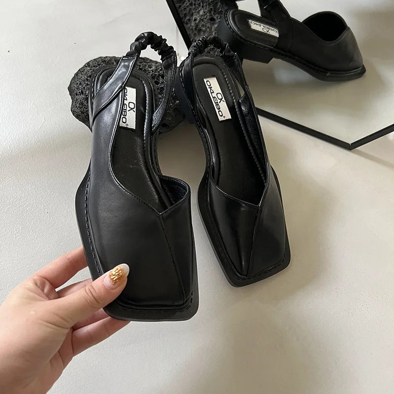 Elegante Slingback Flats für Damen – Bequeme Slip-On Schuhe mit eckiger Spitze & elastischem Fersenband