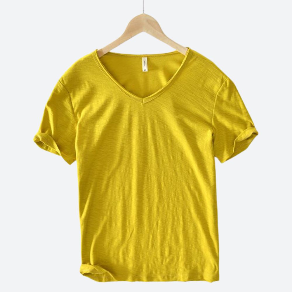Lässiges Damen V-Ausschnitt T-Shirt – Leichtes Sommer Shirt mit lockerer Passform