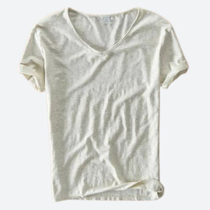 Lässiges Damen V-Ausschnitt T-Shirt – Leichtes Sommer Shirt mit lockerer Passform