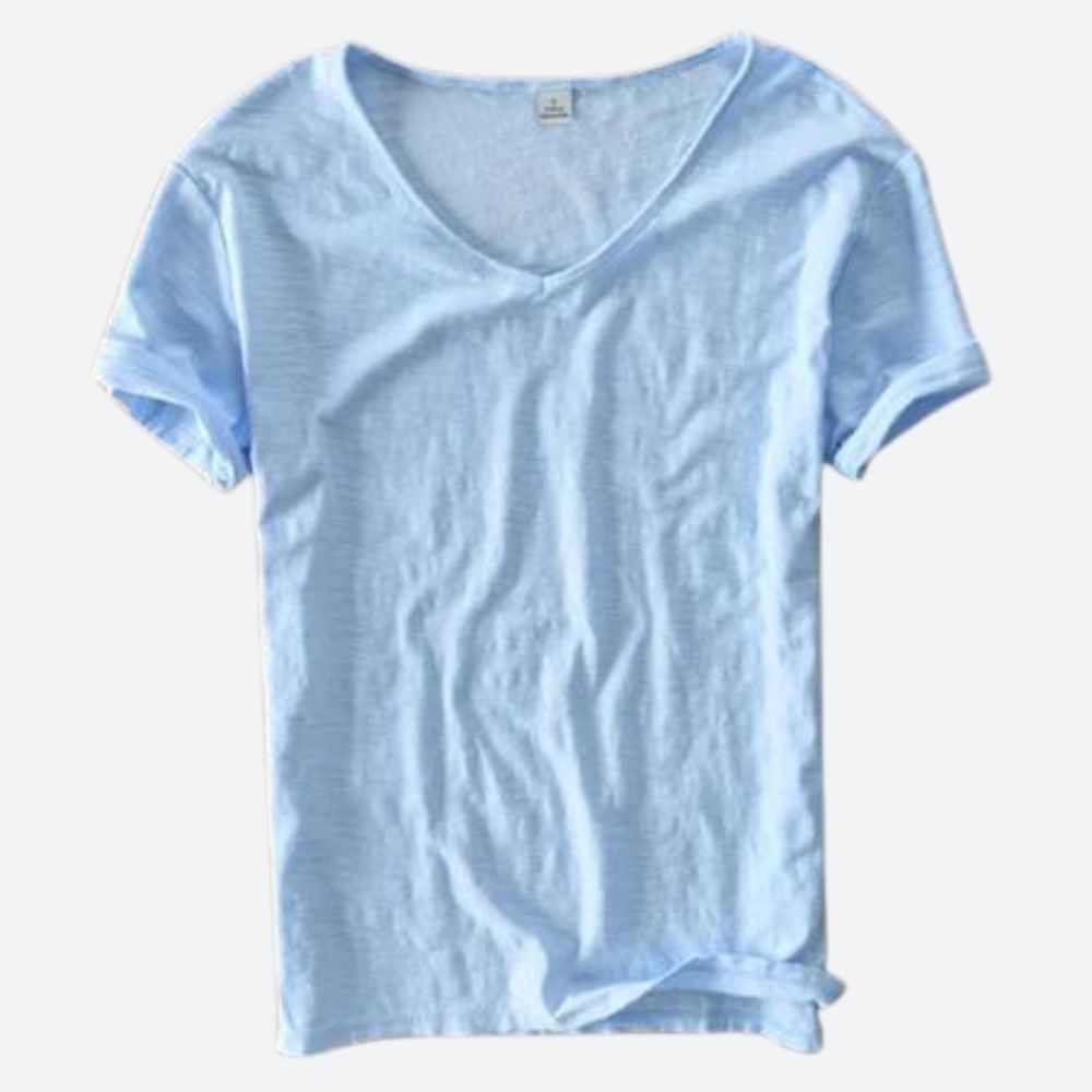 Lässiges Damen V-Ausschnitt T-Shirt – Leichtes Sommer Shirt mit lockerer Passform