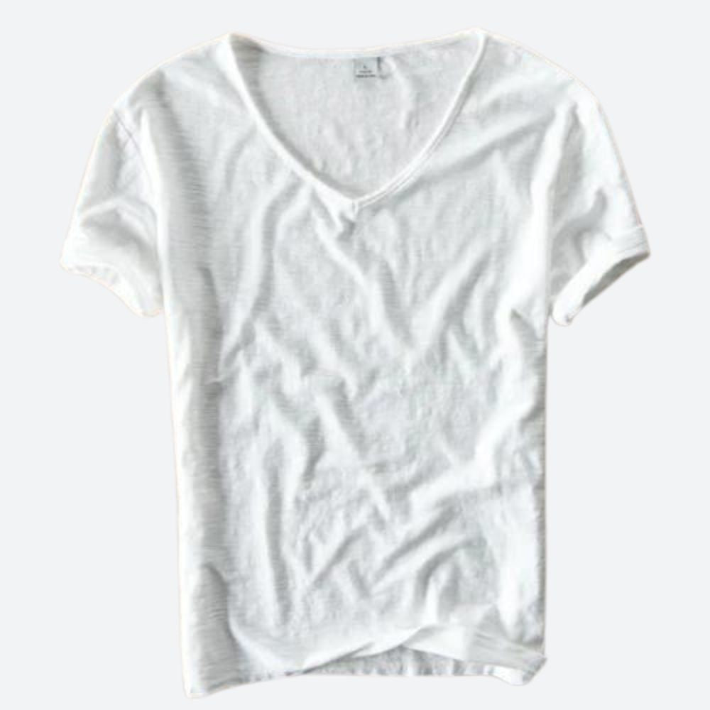 Lässiges Damen V-Ausschnitt T-Shirt – Leichtes Sommer Shirt mit lockerer Passform