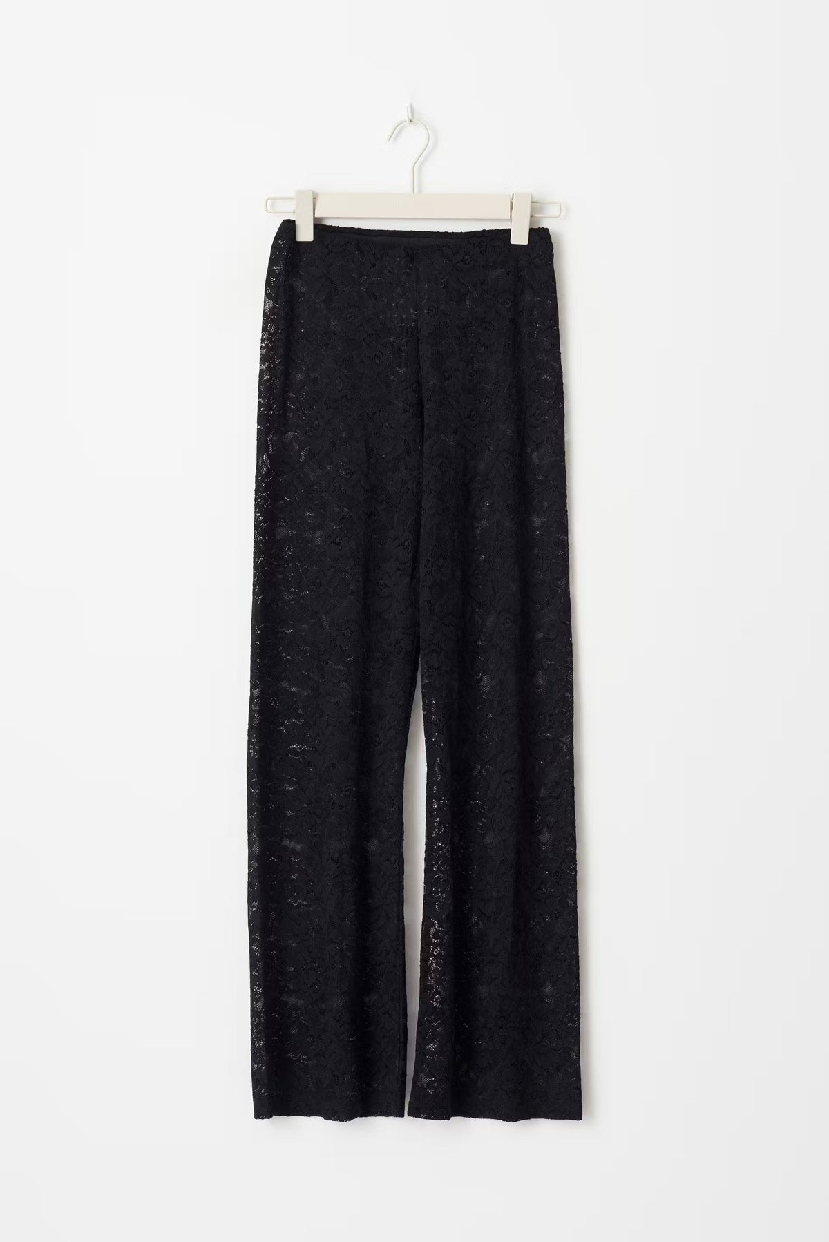 Mirazelle - Langer Damenhose mit transparenter floraler Spitzenüberlage