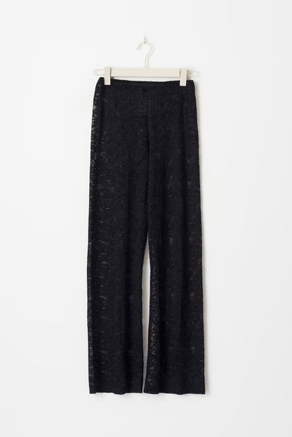 Mirazelle - Langer Damenhose mit transparenter floraler Spitzenüberlage