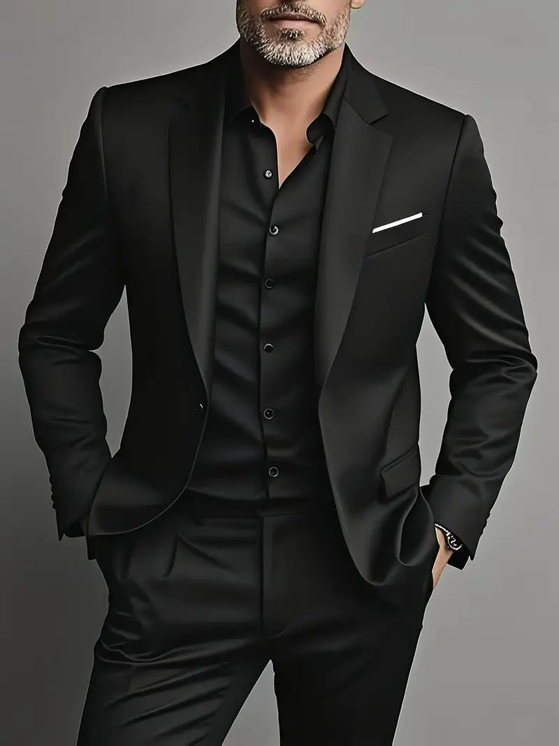 Eleganter Slim Fit Anzug mit Sakko & Hose – Moderner Business & Event Look für Herren