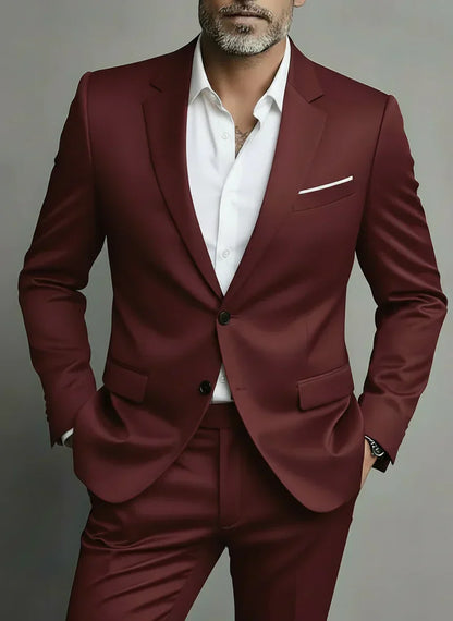 Eleganter Slim Fit Anzug mit Sakko & Hose – Moderner Business & Event Look für Herren